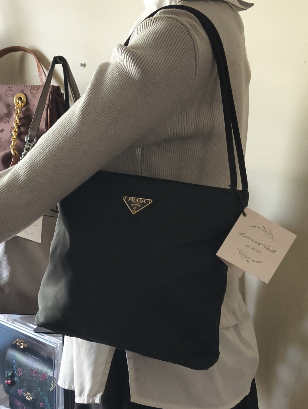 Prada Black Nylon Tessuto Small Tote Bag - Vintage - COA Included - very clean - Picture 10 of 11